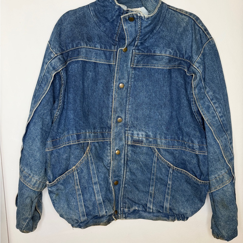 Vintage 80’s 90’s Guess by George Marciano Bomber Style denim jacket